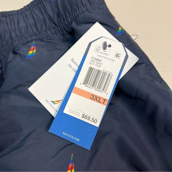 Nautica Blue Swim Trunks with Classic Design - Picture 6 of 8